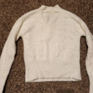 White cashmere sweater